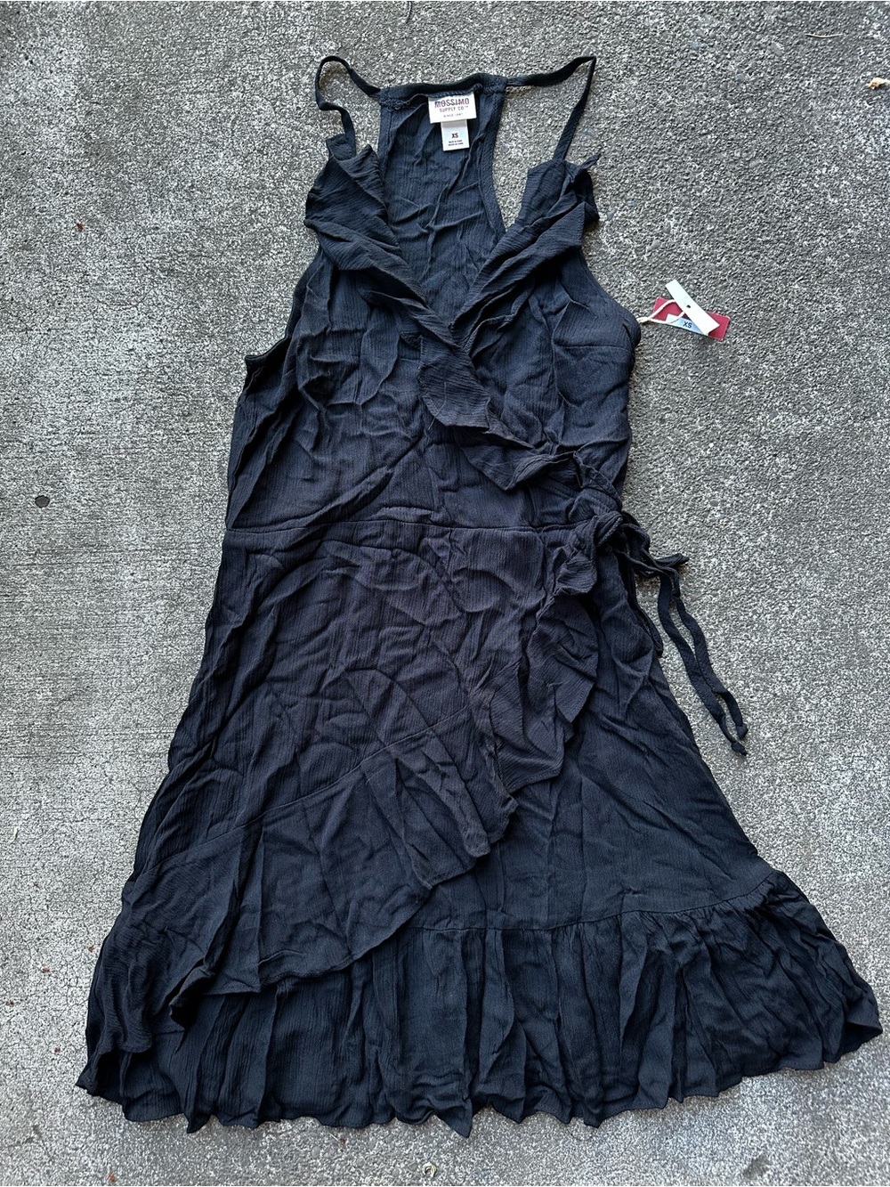 Mossimo Black Ruffle Wrap Mini Dress